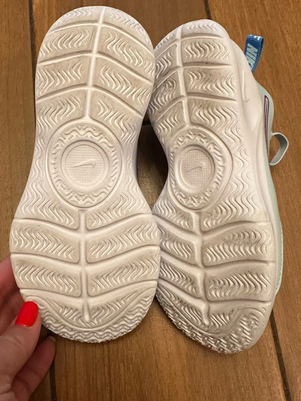 Nike Kids Mint Green Slip-On Sneakers with Purple Swoosh
